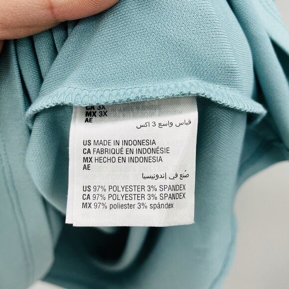 Alfani Womens Plus Size 3X Asymmetrical Drape-Neck Top Jade Green $75 638 - Picture 7 of 7